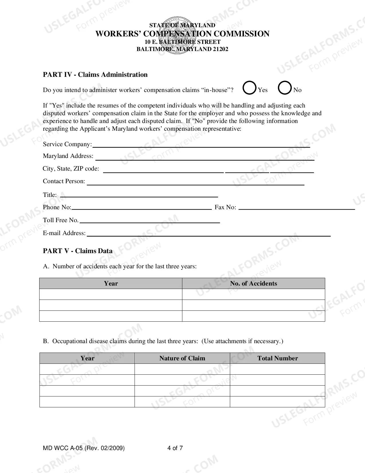 Preview Application for Self-Insurance and Instructions