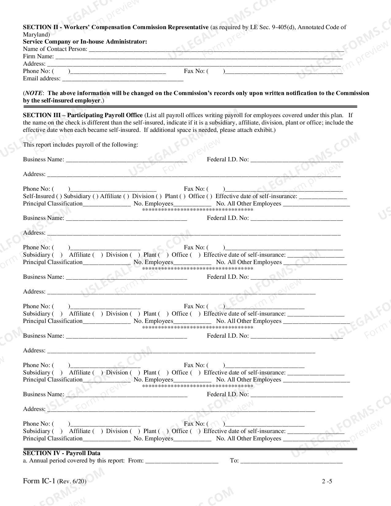 Preview INSURANCE INFORMATION REPORT Worksheet for IC-1 2017 Non-Fillable