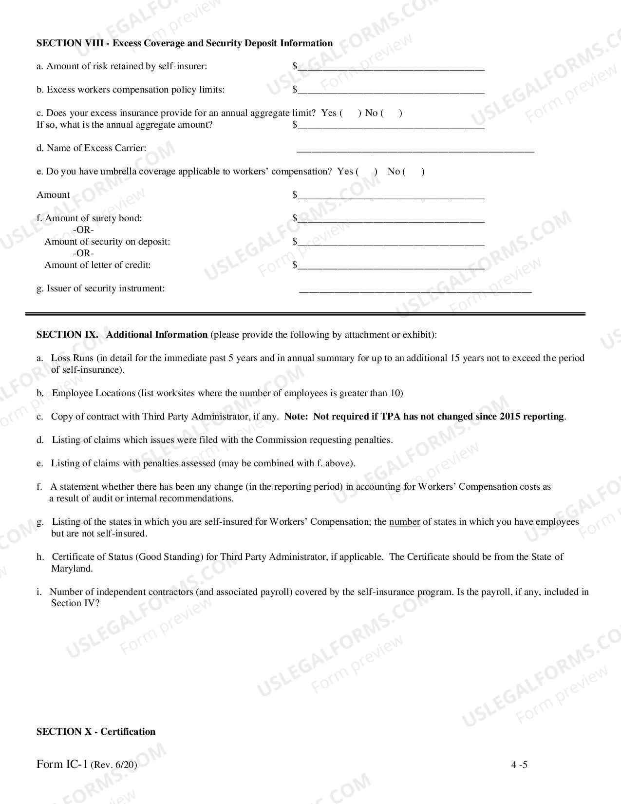 Preview INSURANCE INFORMATION REPORT Worksheet for IC-1 2017 Non-Fillable