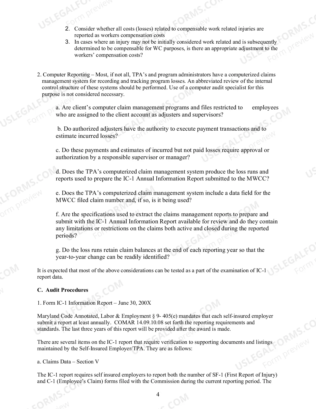 Preview Compliance Audit Procedures Guide (Attachment H)