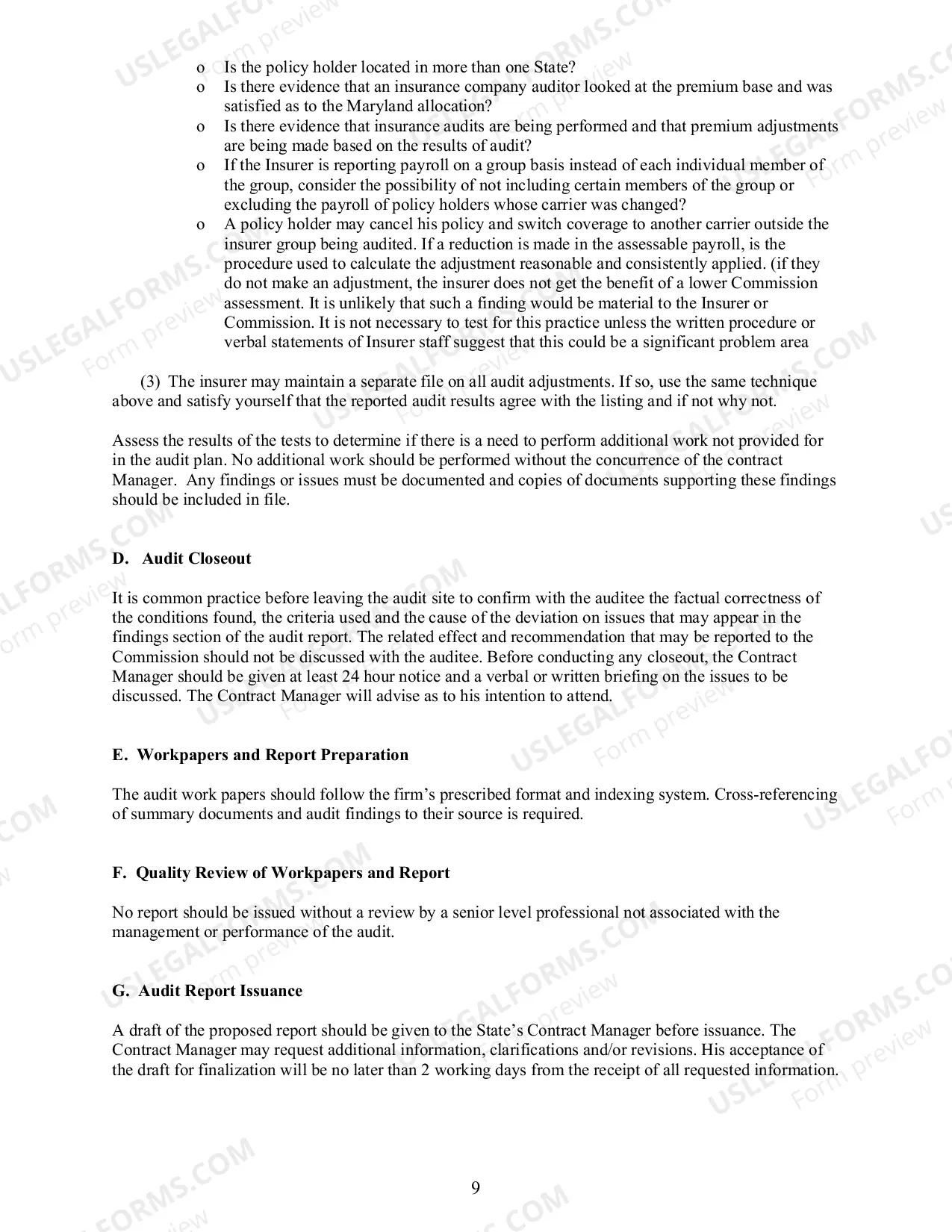 Preview Compliance Audit Procedures Guide (Attachment H)