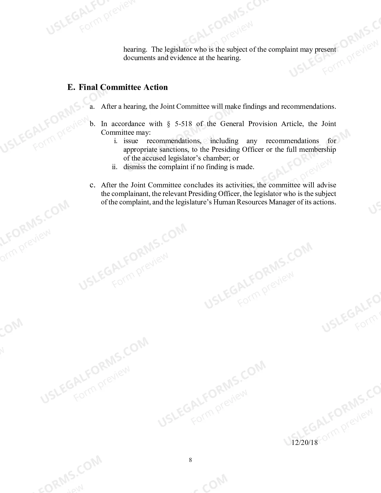 Preview Maryland General Assembly Anti-Harassment Policy and Procedures