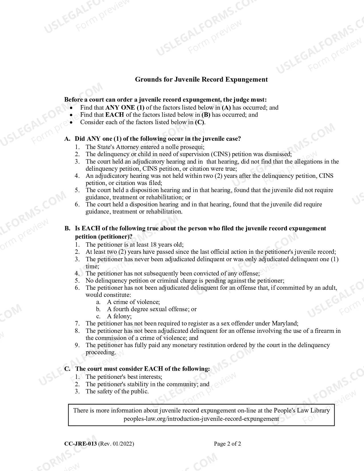 Preview Expungement - Information