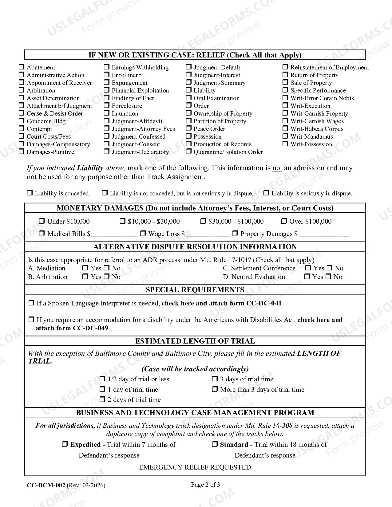 Preview Case Information Report