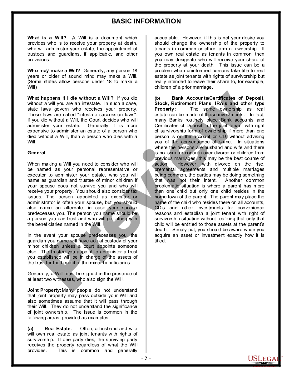 page 4 Legal Last Will and Testament Form for Divorced person not Remarried with Adult Children preview