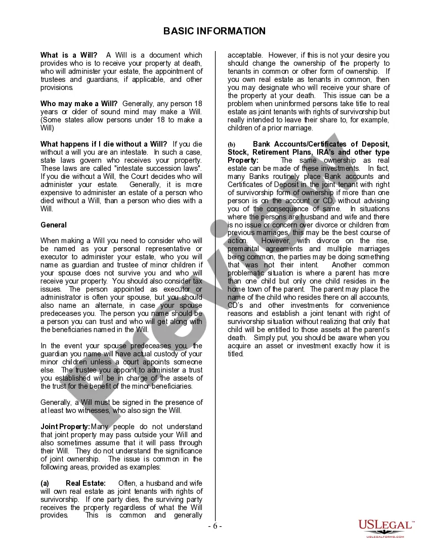 Preview Last Will and Testament for Divorced person not Remarried with Adult Children