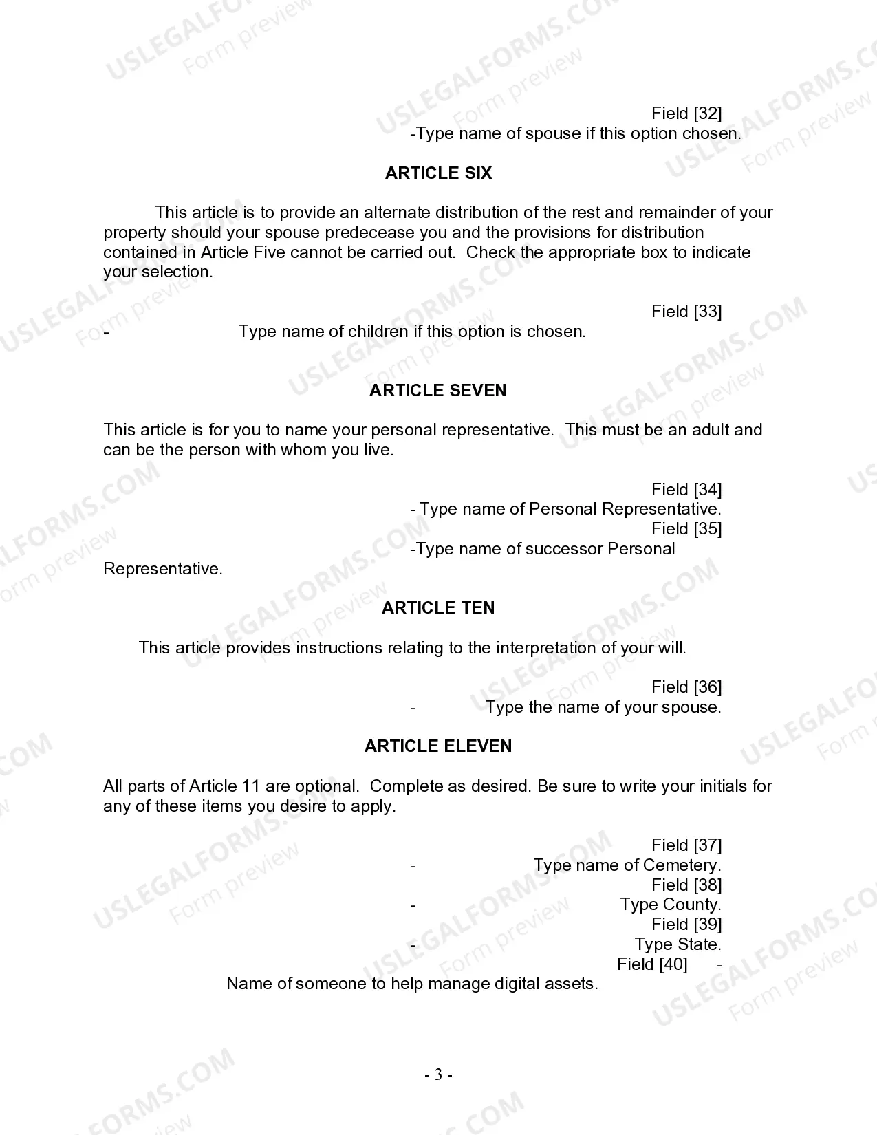 Preview Last Will and Testament for Married person with Adult Children from Prior Marriage