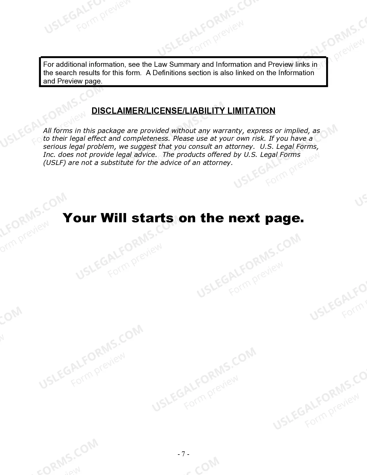 Preview Last Will and Testament for Married person with Adult Children from Prior Marriage