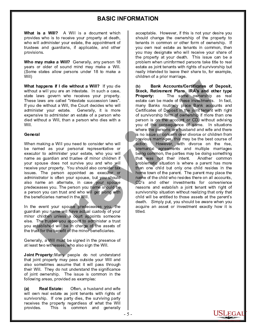 page 4 Legal Last Will and Testament Form for Divorced person not Remarried with Minor Children preview