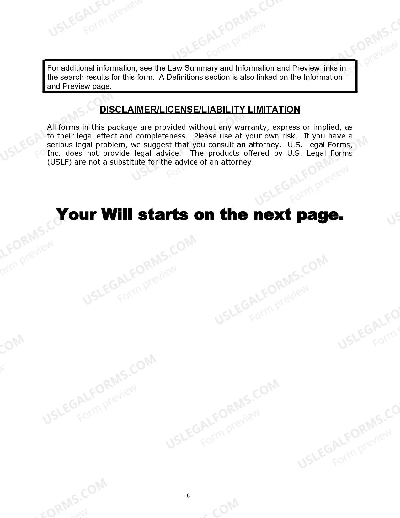 Preview Last Will and Testament for Domestic Partner with Adult Children