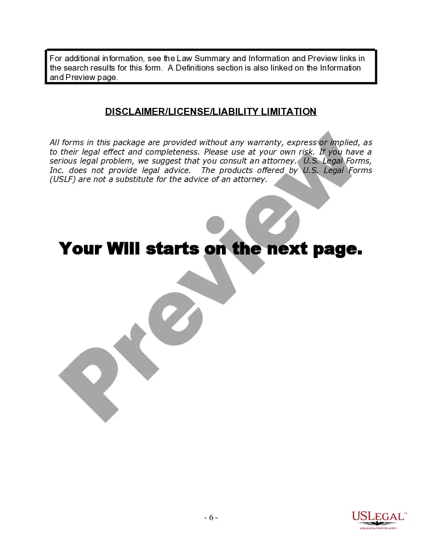 Preview Last Will and Testament for Divorced Person Not Remarried with Adult and Minor Children