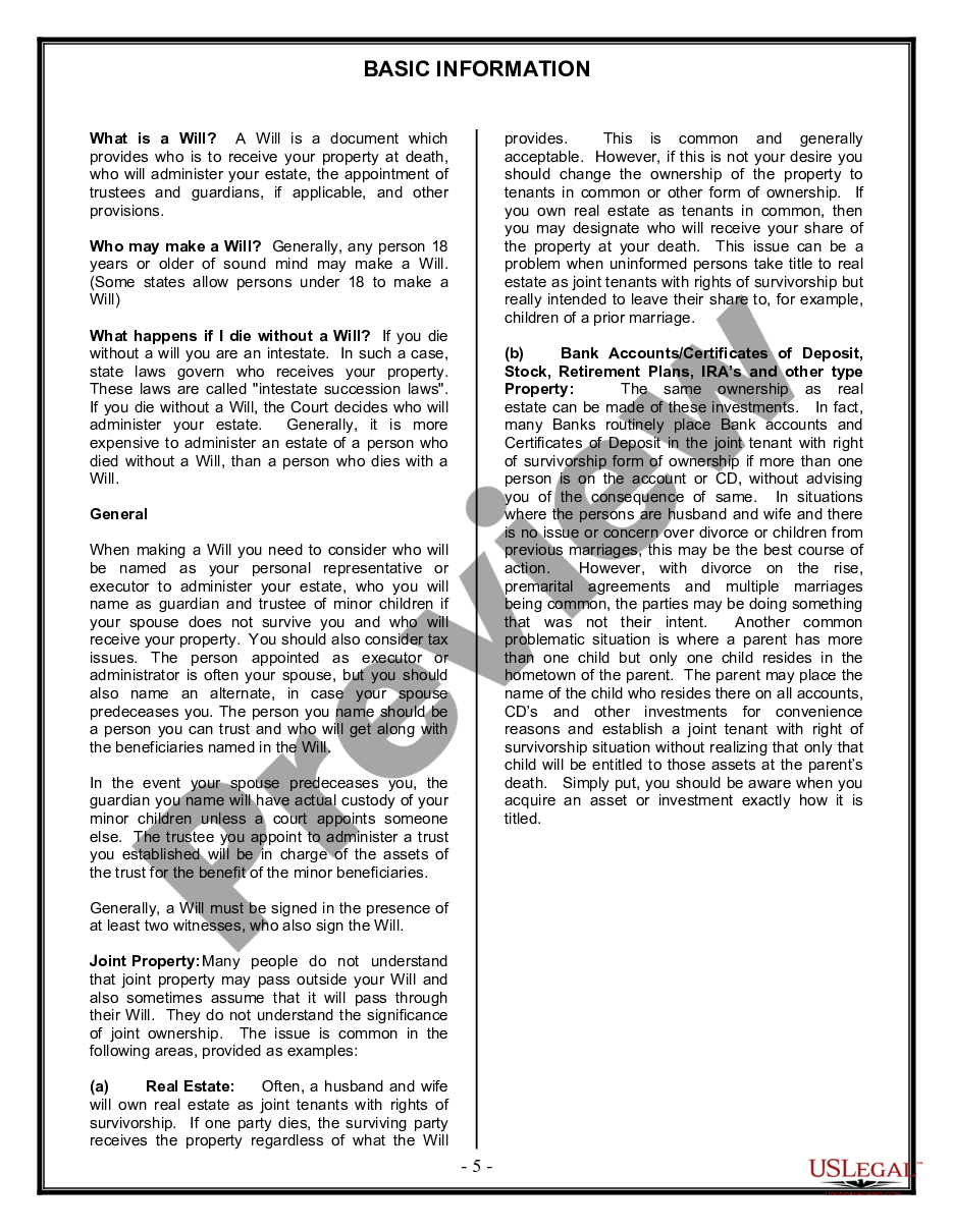 page 4 Legal Last Will and Testament Form for Married person with Adult Children preview