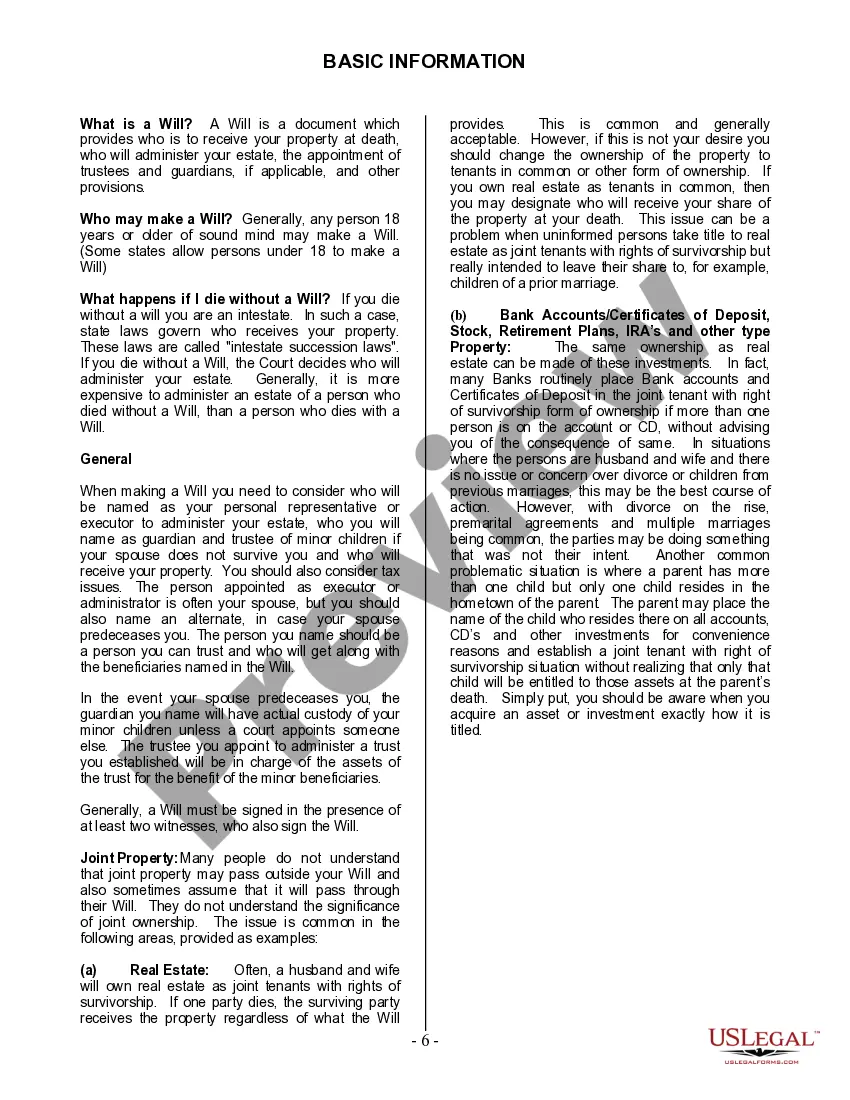 Preview Last Will and Testament for Married person with Adult Children