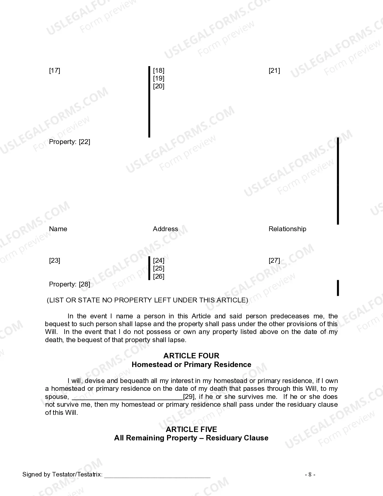 Preview Mutual Wills Package with Last Wills and Testaments for Married Couple with Adult Children
