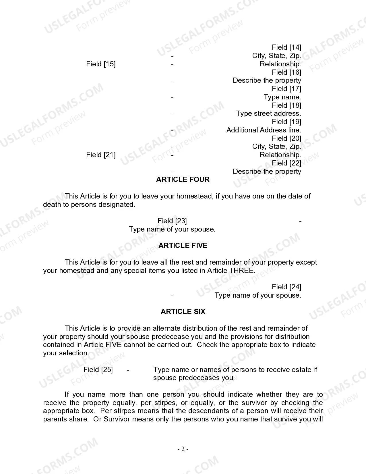 Preview Mutual Wills package with Last Wills and Testaments for Married Couple with No Children