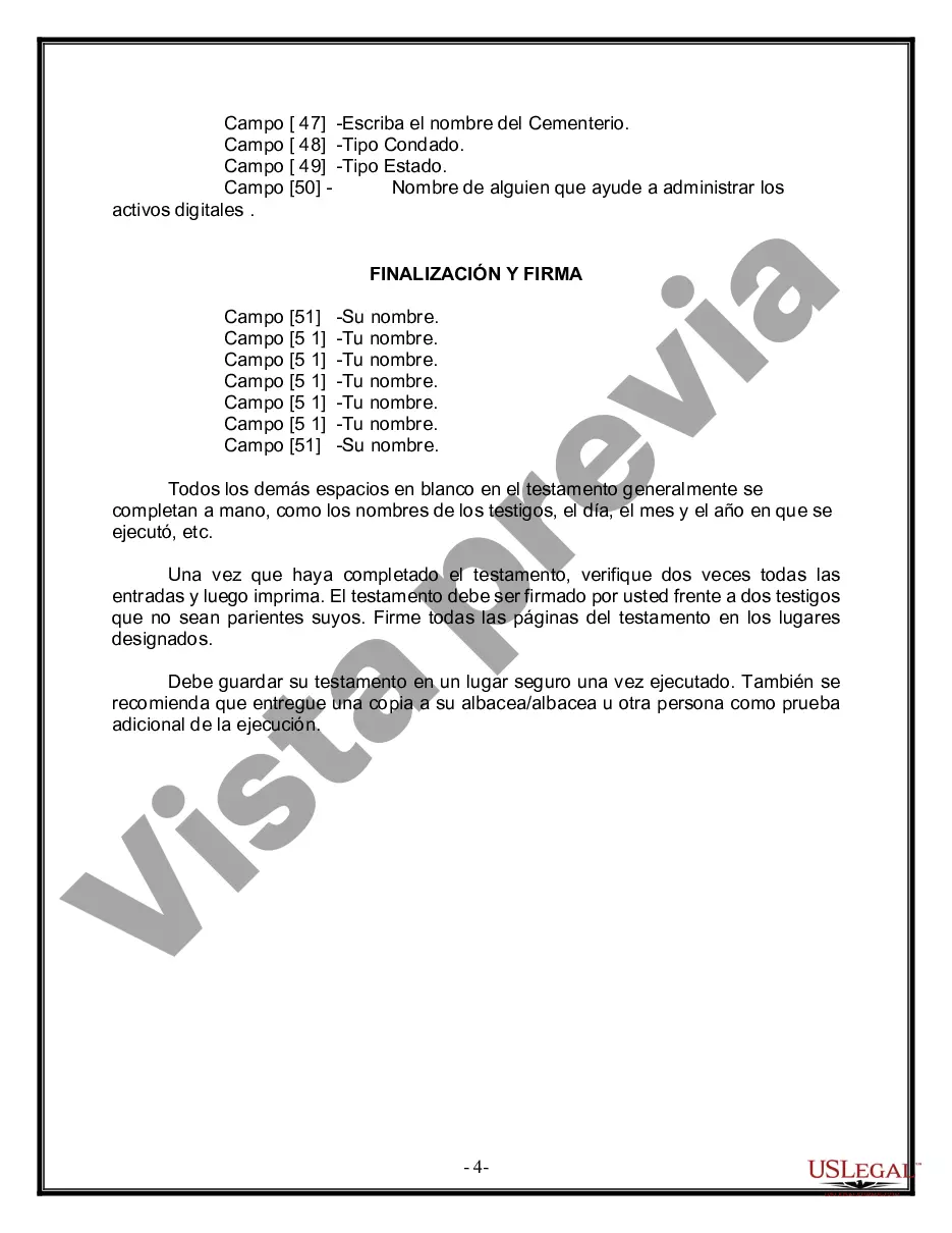 Preview Paquete de Voluntades Mutuas con Últimas Voluntades y Testamentos para Pareja Casada con Hijos Menores