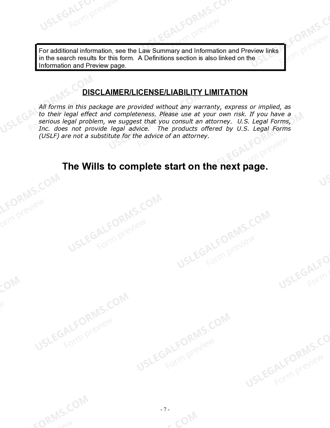 Preview Mutual Wills Package with Last Wills and Testaments for Married Couple with Minor Children