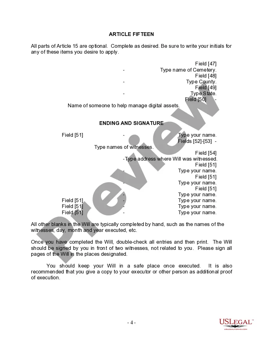 Get Last Will and Testament for Domestic Partner with Adult and Minor Children Preview Last Will and Testament for Domestic Partner with Adult and Minor Children