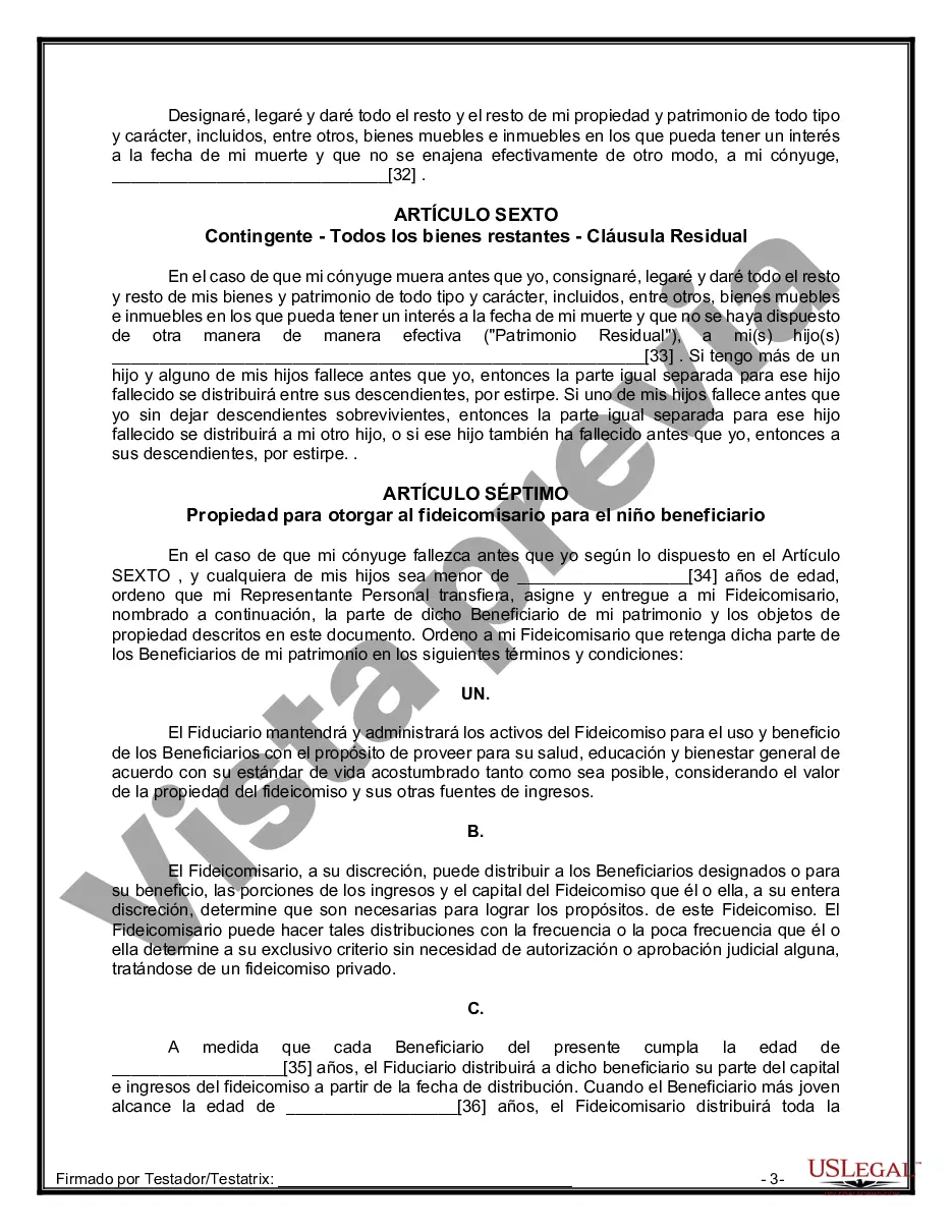 Preview Paquete de Voluntades Mutuas con Últimas Voluntades y Testamentos para Pareja Casada con Hijos Mayores y Menores