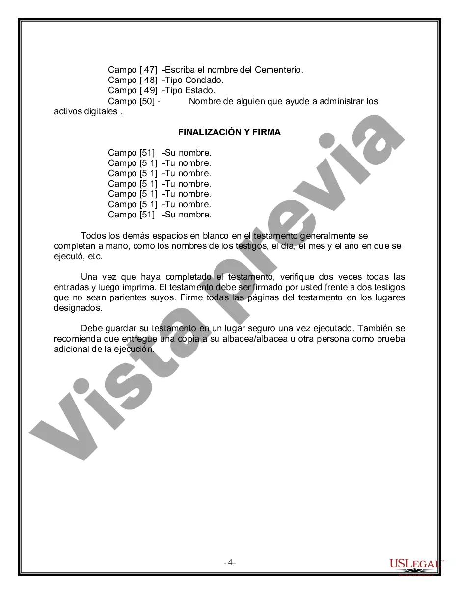 Preview Paquete de Voluntades Mutuas con Últimas Voluntades y Testamentos para Pareja Casada con Hijos Mayores y Menores