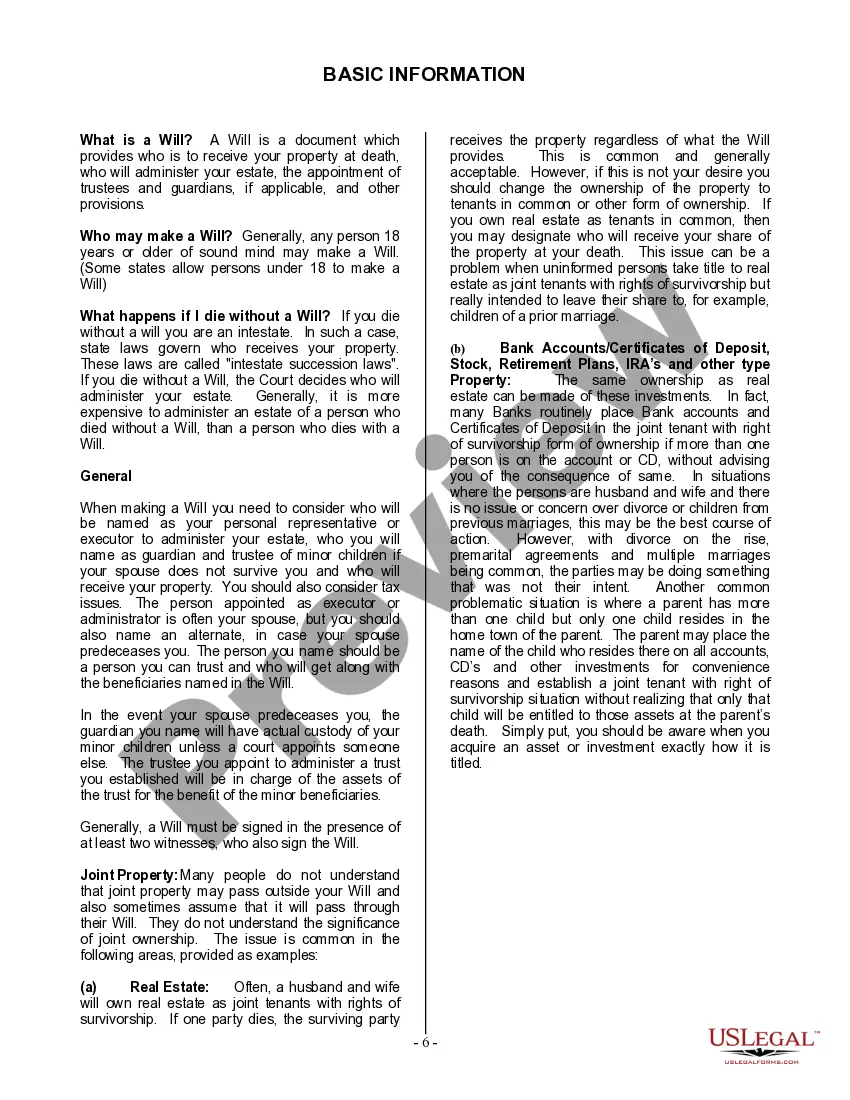 Preview Last Will and Testament for a Widow or Widower with Adult Children