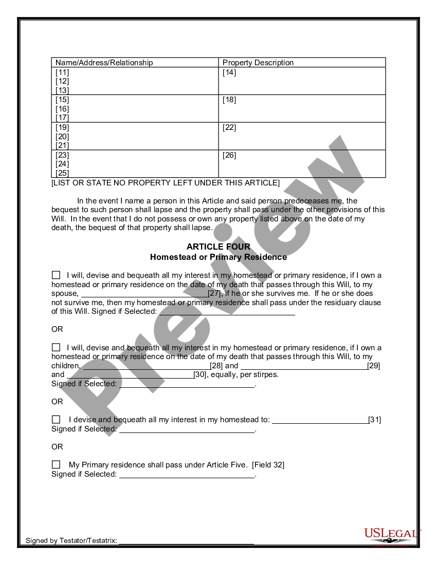 Maryland Last Will and Testament for other Persons | US Legal Forms