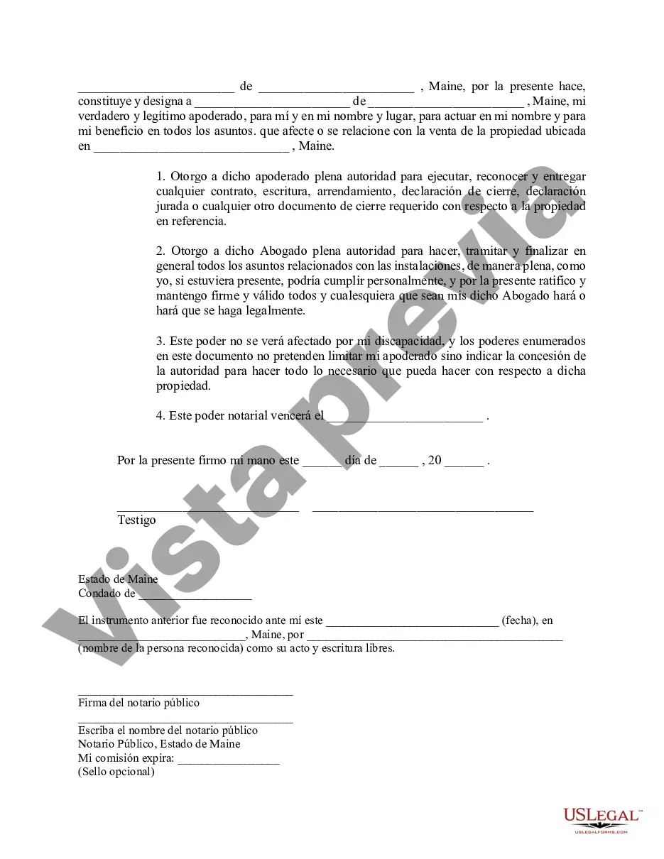 Preview Poder notarial duradero limitado