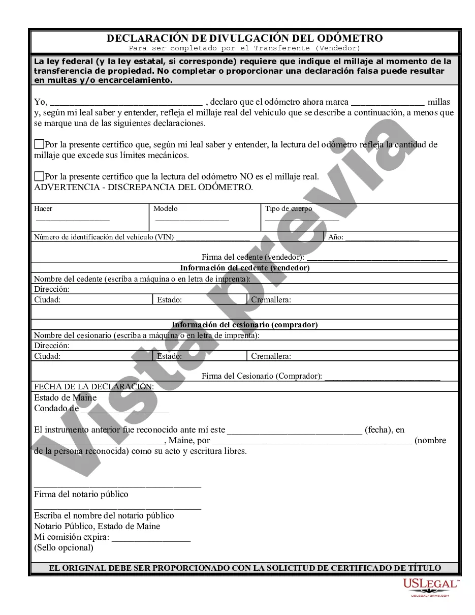 Preview Factura de venta de automóvil o vehículo, incluida la declaración del cuentakilómetros y el pagaré