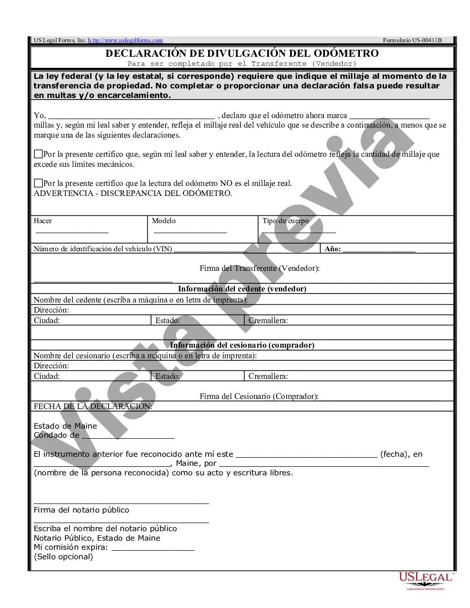 Preview Factura de venta de automóvil y estado de cuenta del odómetro para la venta tal como está