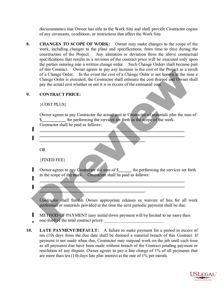 page 1 Fencing Contract for Contractor preview