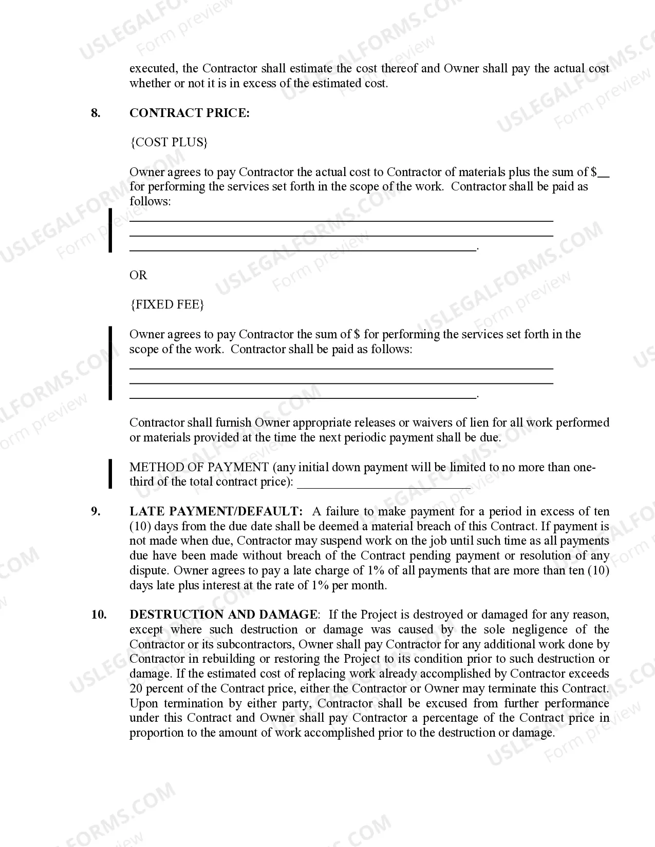 Preview HVAC Contract for Contractor