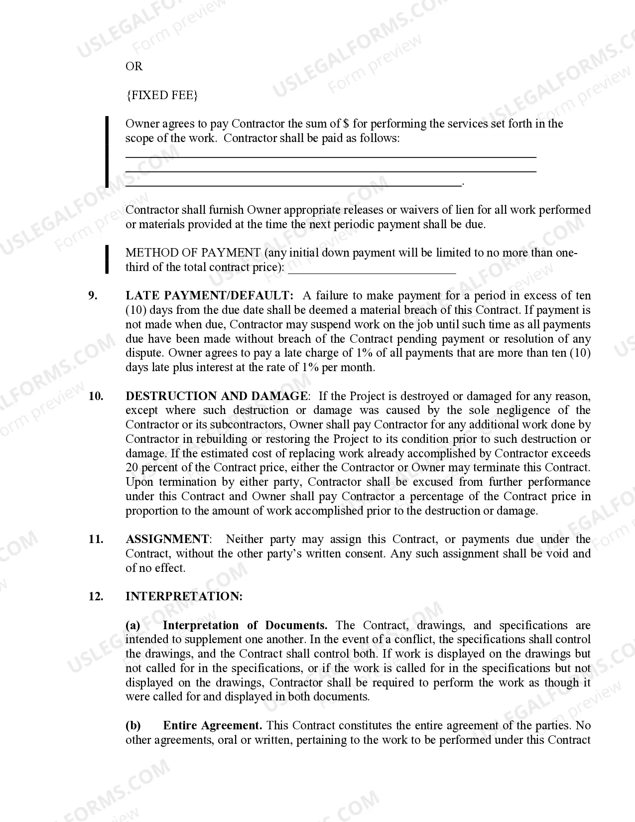 Preview Landscape Contract for Contractor