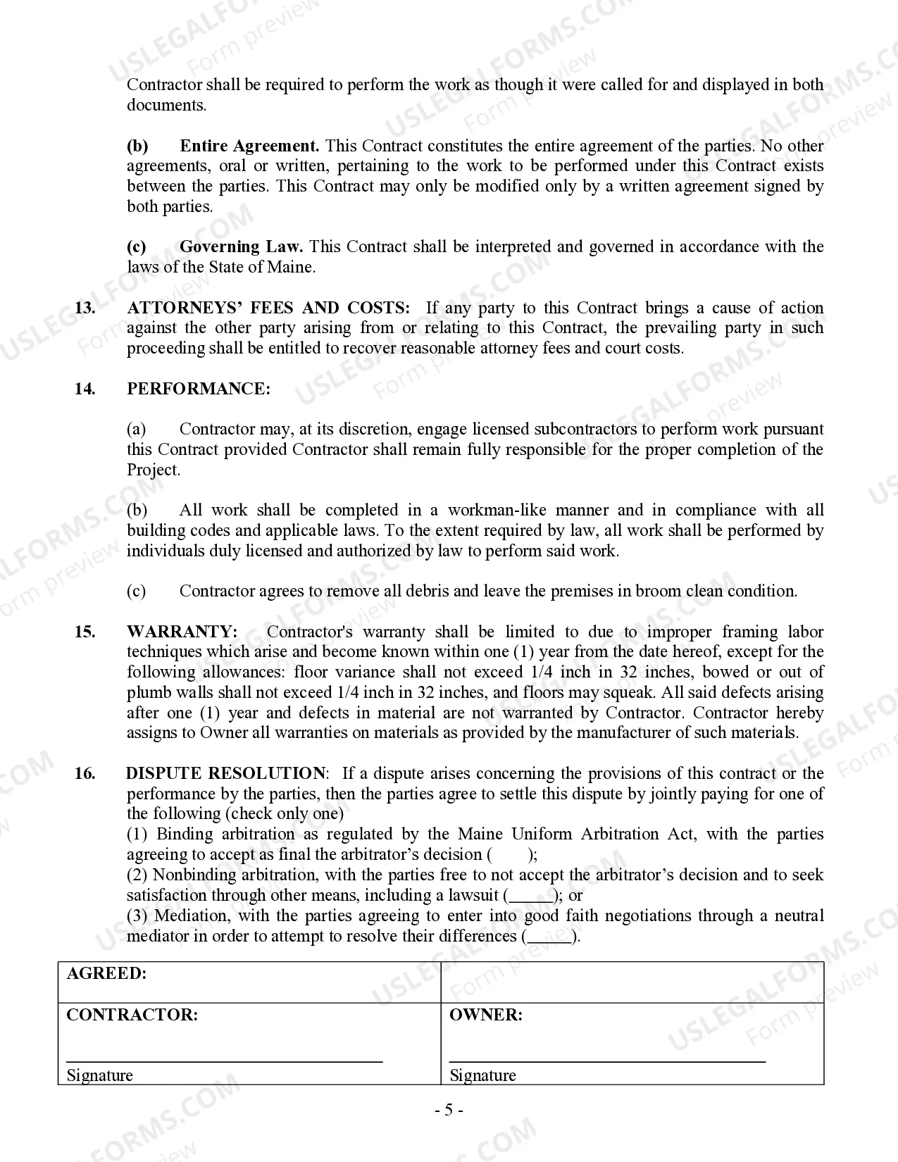 Preview Framing Contract for Contractor