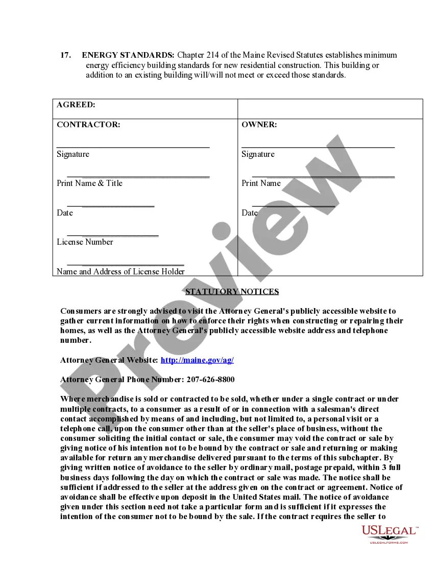 Preview Siding Contract for Contractor