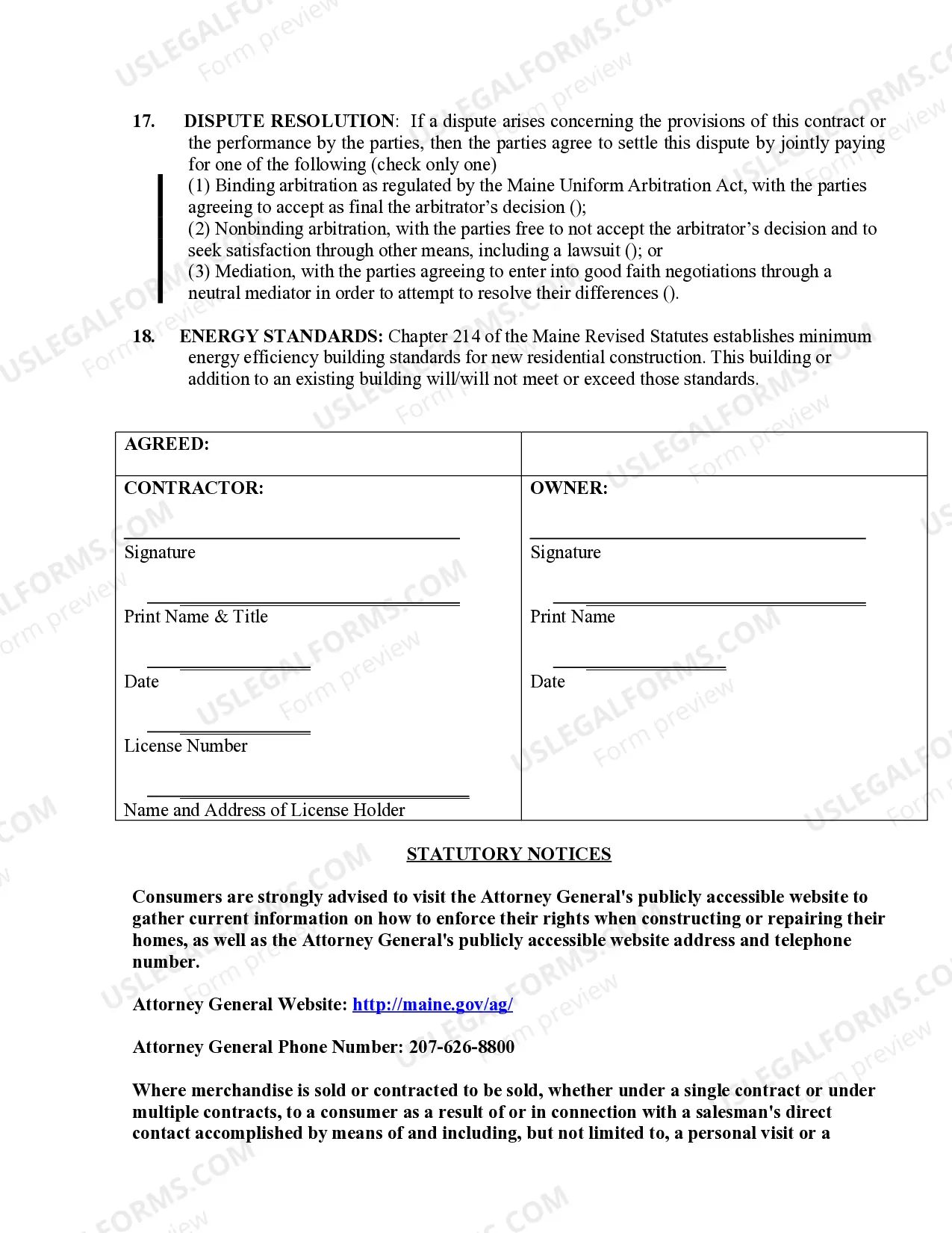 Preview Foundation Contract for Contractor