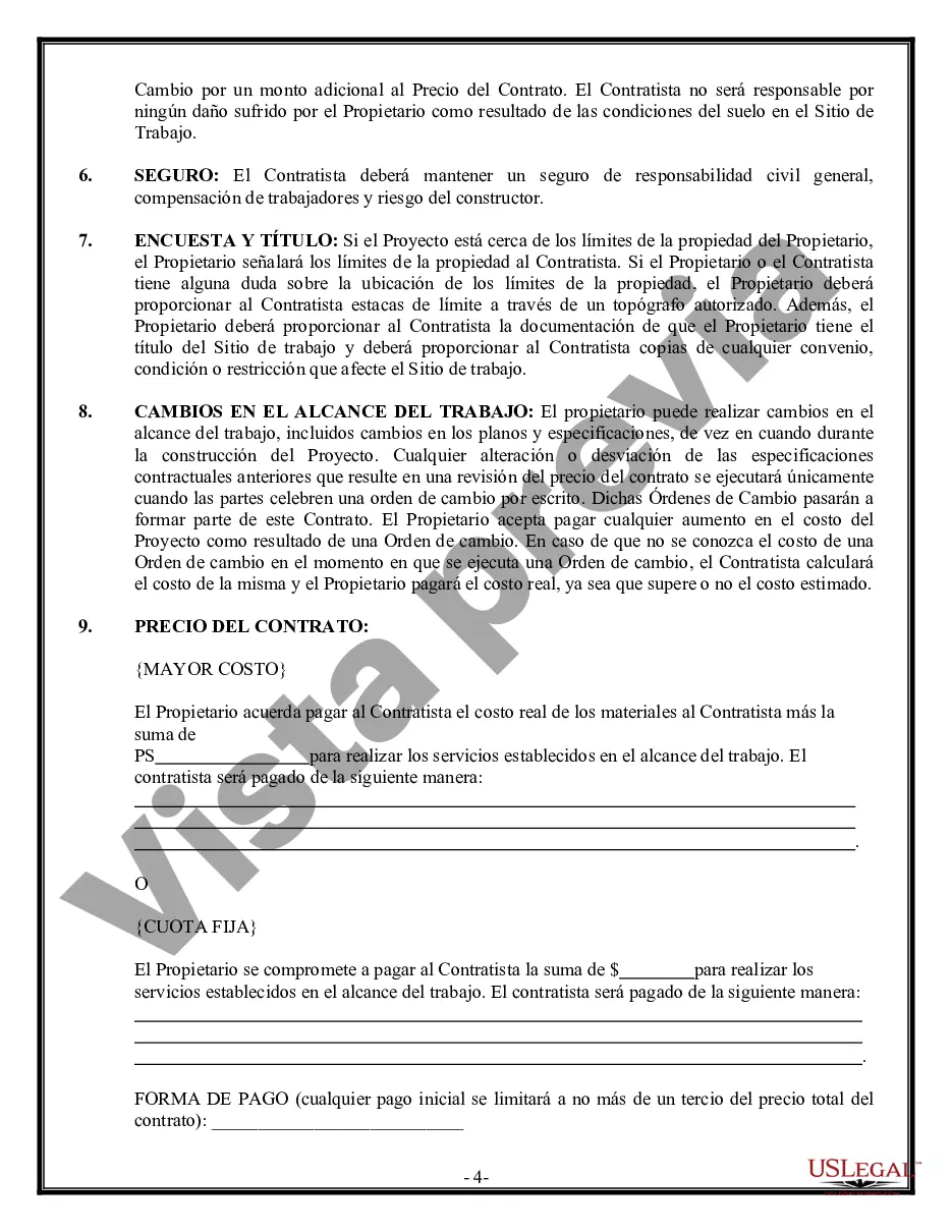 Preview Contrato de plomería para contratista
