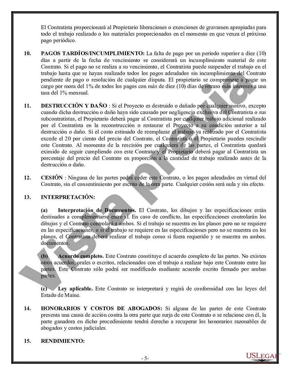Preview Contrato de plomería para contratista