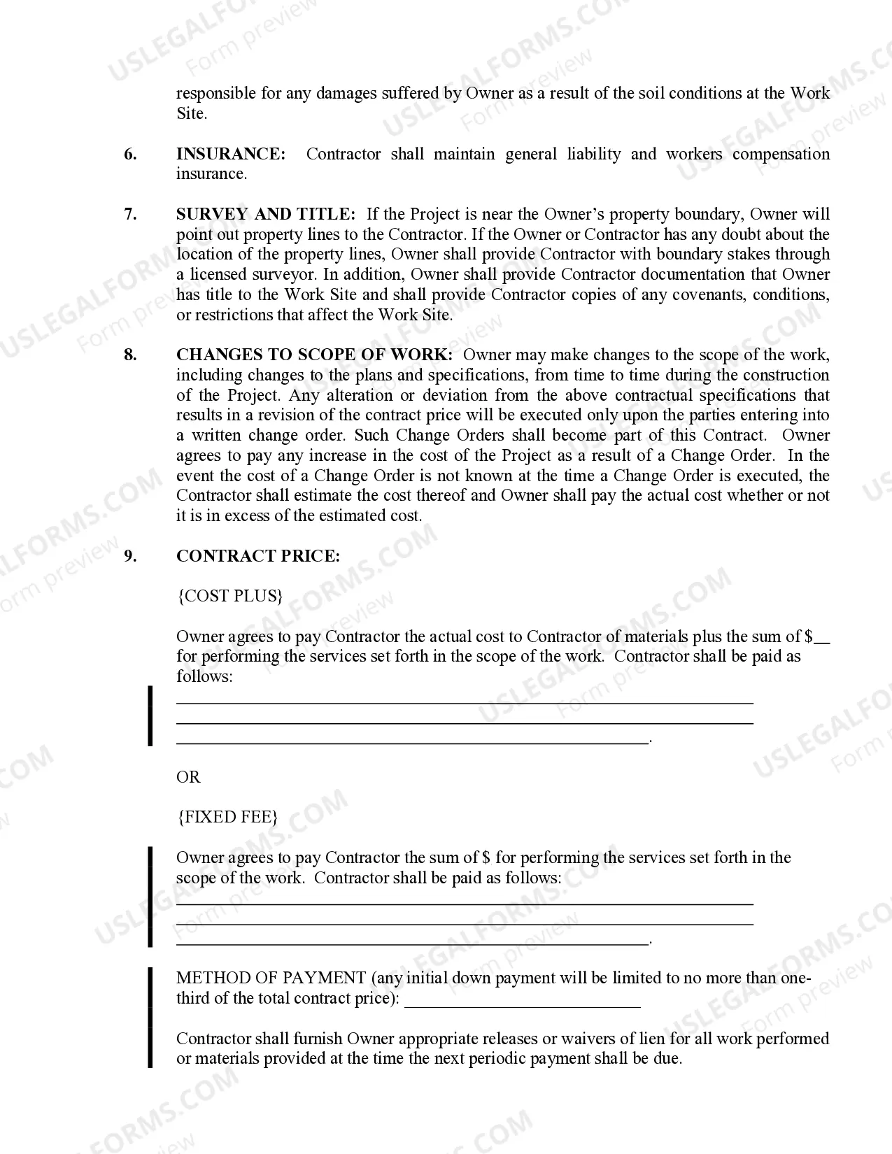 Preview Brick Mason Contract for Contractor