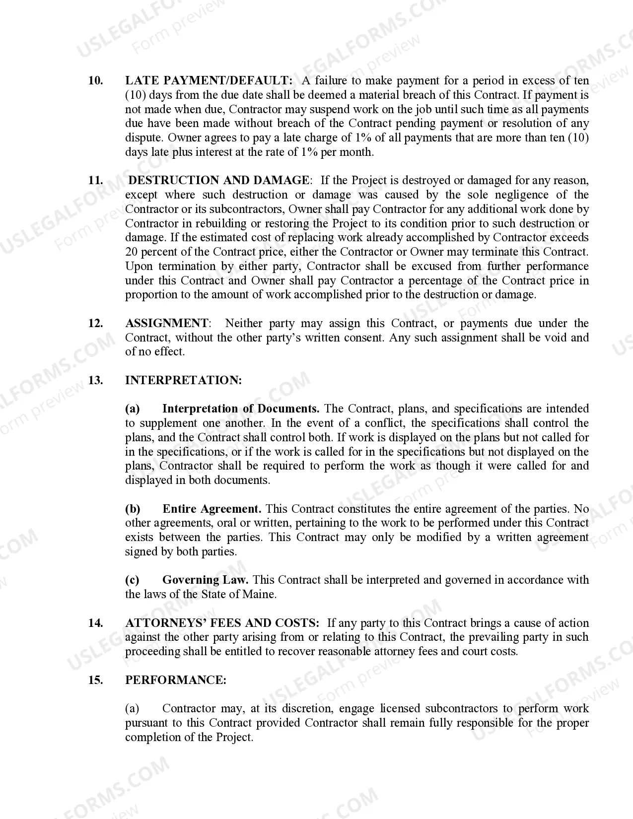 Preview Brick Mason Contract for Contractor