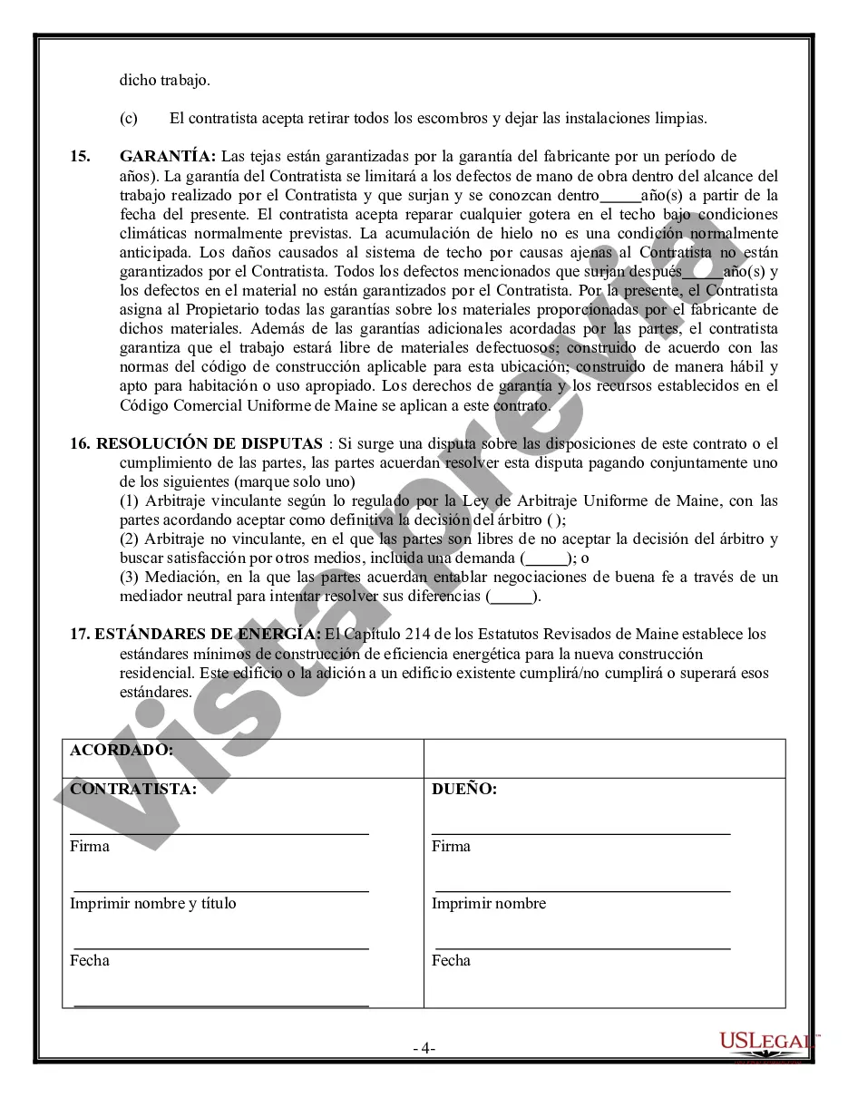 Preview Contrato de techado para contratista