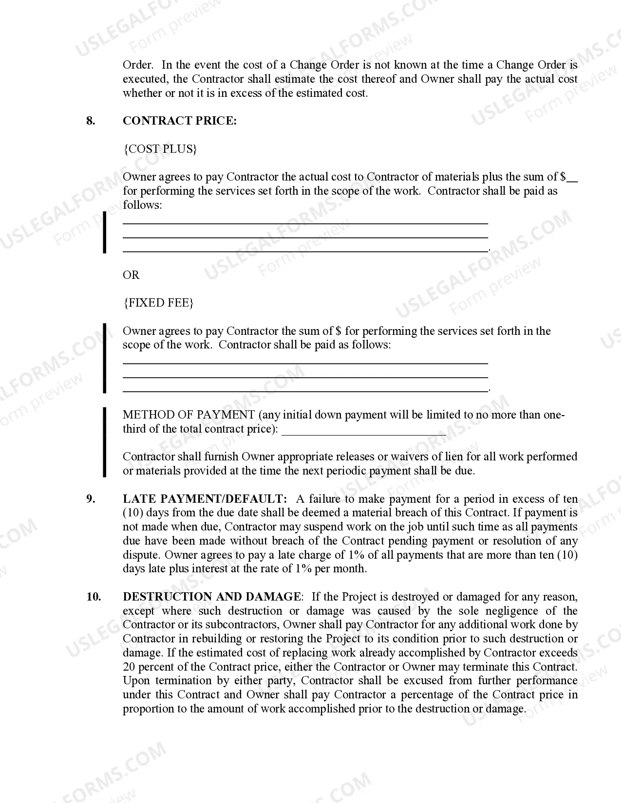 Preview Electrical Contract for Contractor