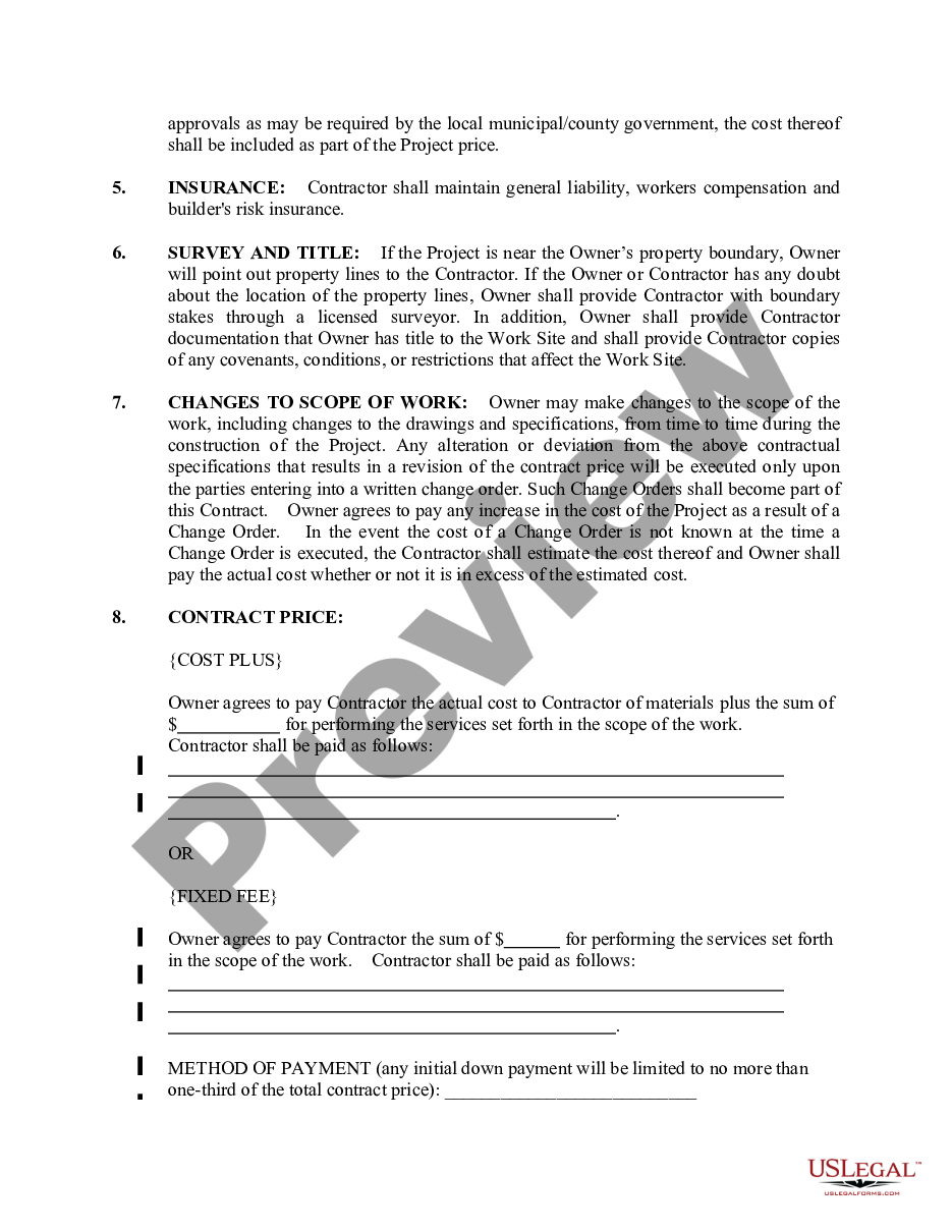 page 1 Sheetrock Drywall Contract for Contractor preview