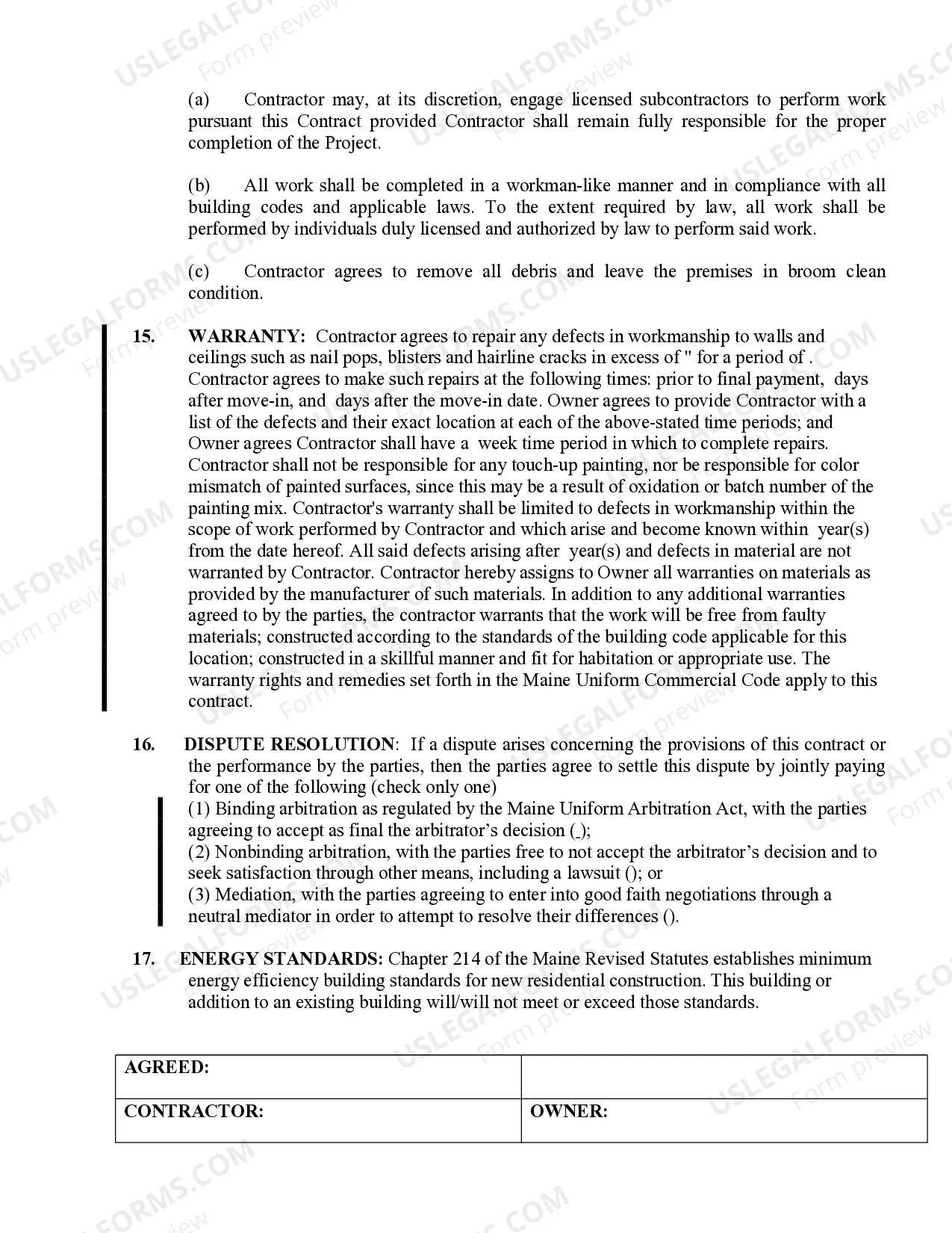 Preview Sheetrock Drywall Contract for Contractor