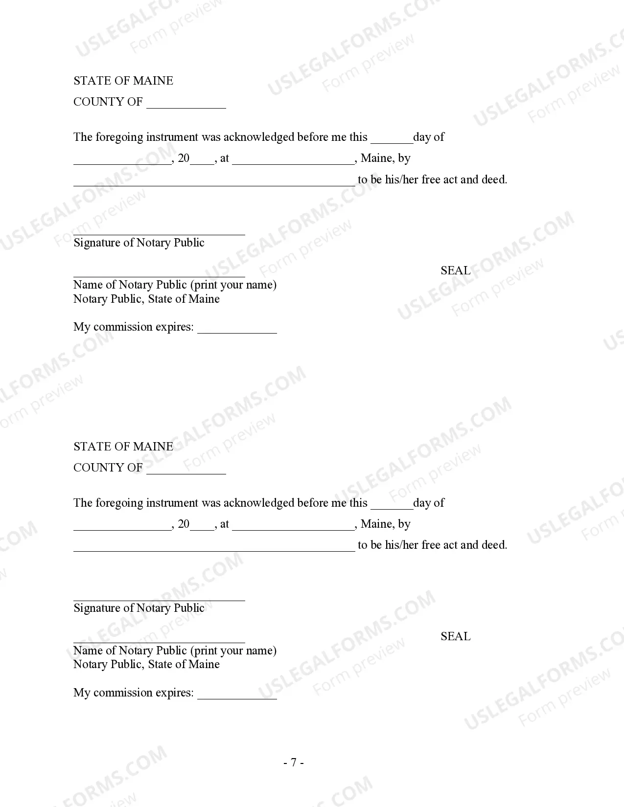 Preview Maine Prenuptial Premarital Agreement without Financial Statements