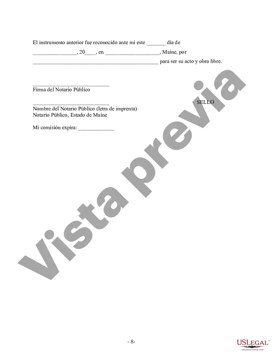 Preview Acuerdo Prenupcial Prematrimonial de Maine - Ley Uniforme de Acuerdo Prematrimonial - con Estados Financieros