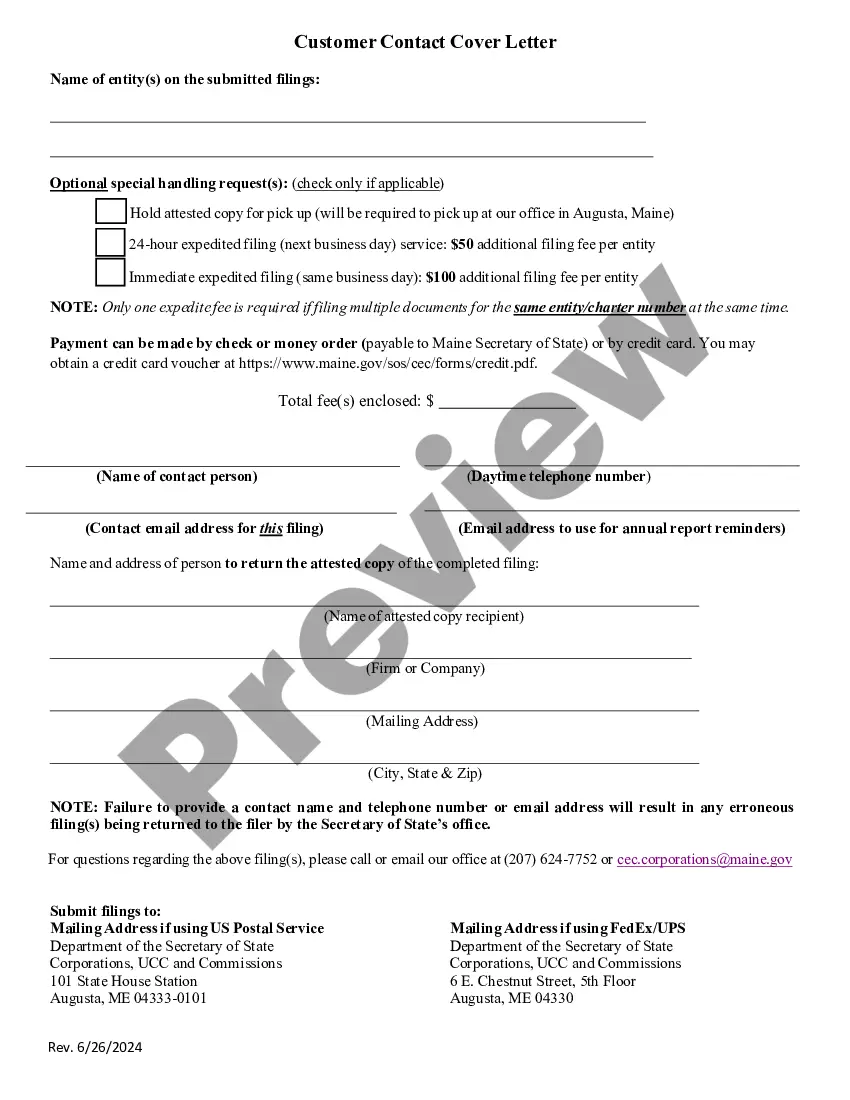 Preview Maine Registration of Foreign Corporation
