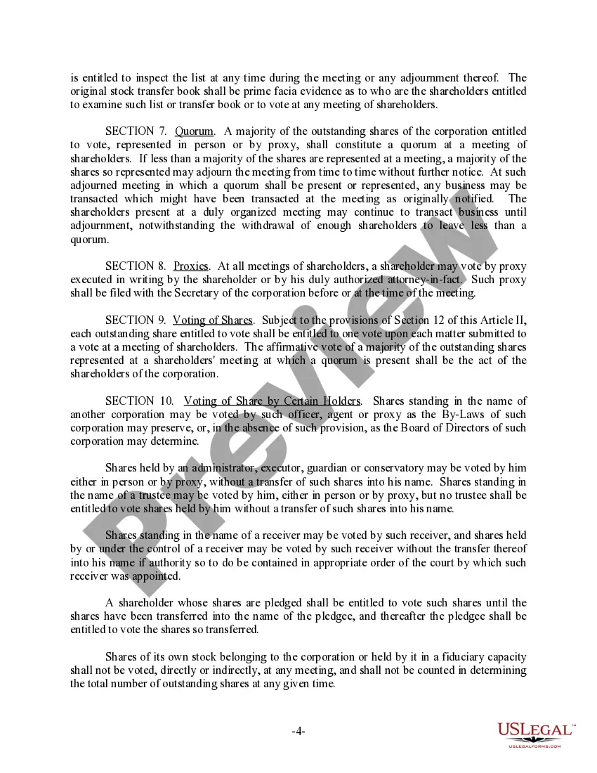 Preview Maine Bylaws for Corporation