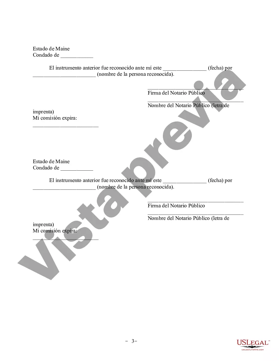 Preview Revocación del Acuerdo de Propiedad Postnupcial - Maine