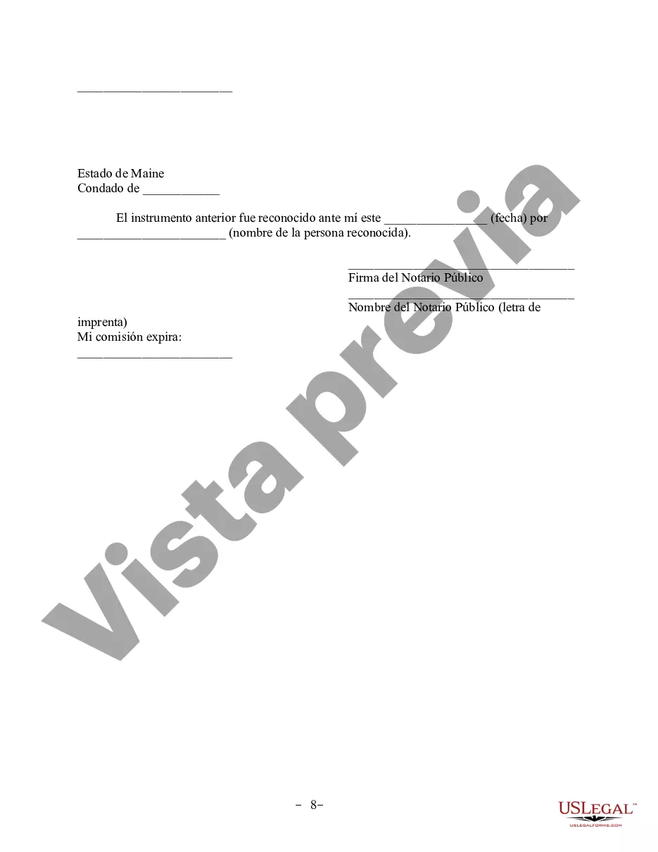 Preview Acuerdo de propiedad posnupcial - Maine