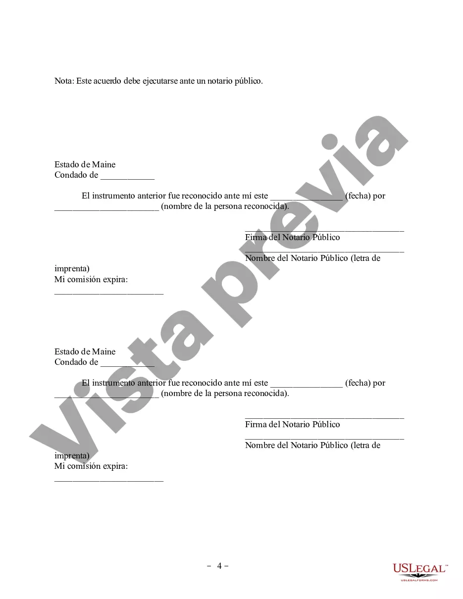 Preview Enmienda al Acuerdo de propiedad posnupcial - Maine